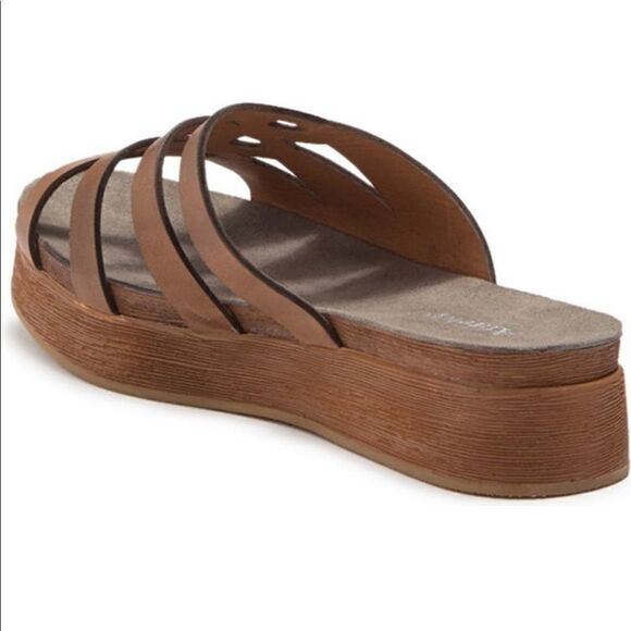 Antelope leather slide platform slip on sandal size US9; EU40 NIB - Picture 3 of 14